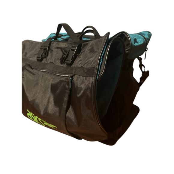Set of 3 Vintage 90s ASICS Sports‎ Travel Bags Duffle Teal Black Athletic - Picture 10 of 10